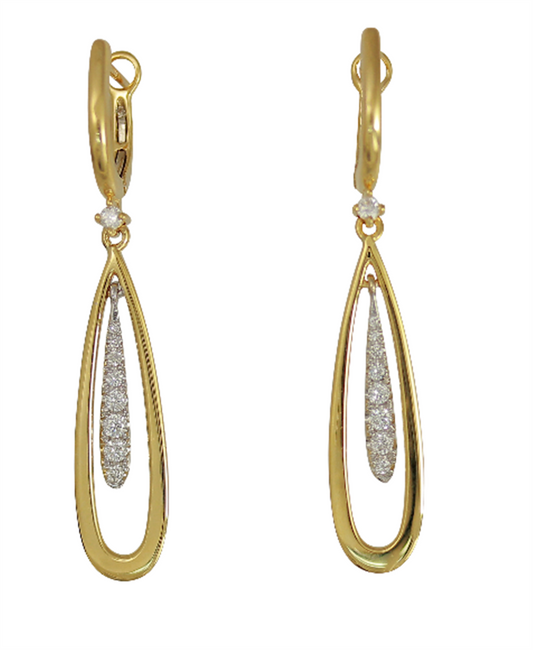 Frederic Sage 18K Yellow Gold Diamond Drop Earrings