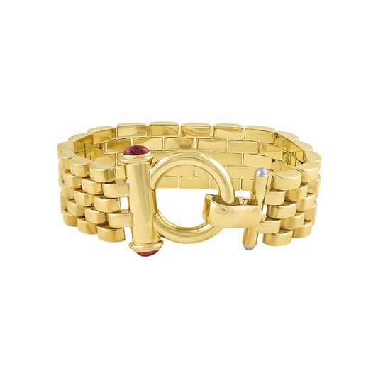 LaViano Fashion 14K Yellow Gold Bracelet Pink Tourmaline