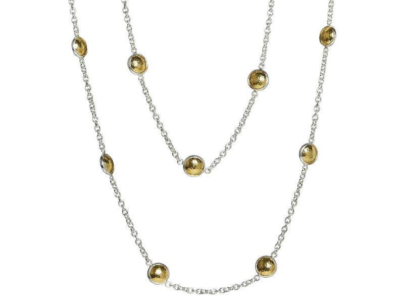 Gurhan Sterling Silver and 24K Layered Yellow  Gold Necklace 36"