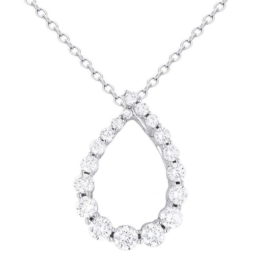 LaViano Fashion 14K White Gold Diamond Necklace