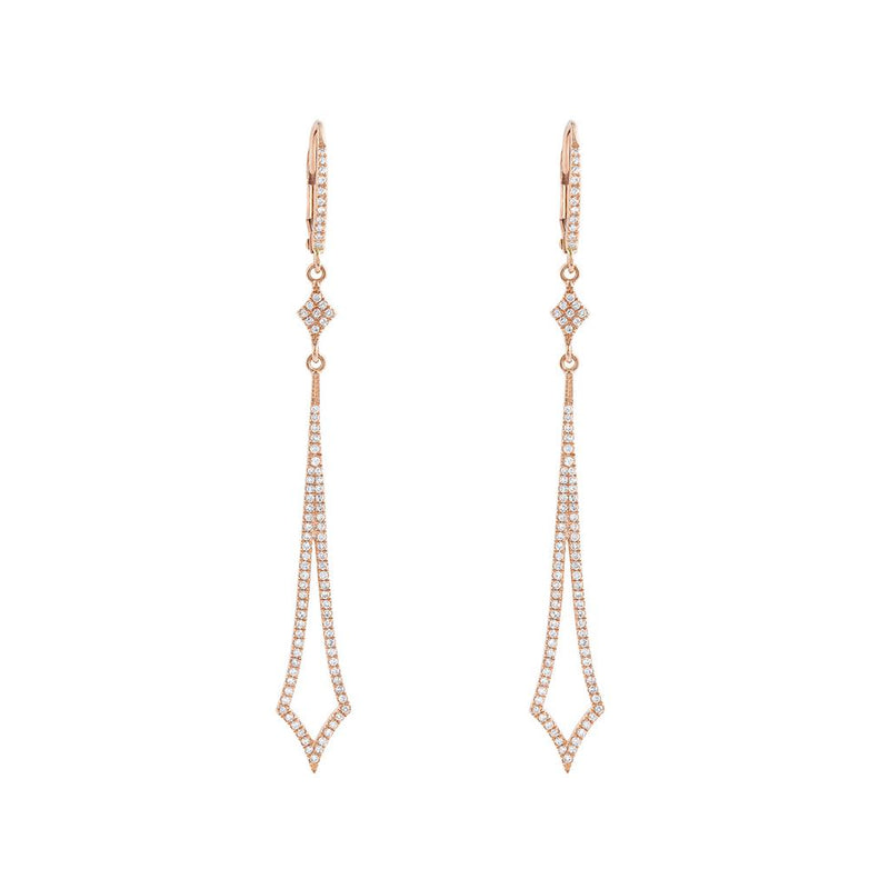 LaViano Fashion 14K Rose Gold Diamond Earrings
