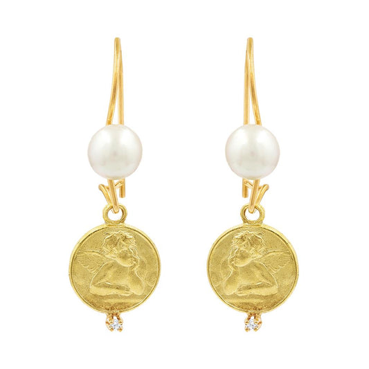 LaViano Fashion 18K Yellow Gold Pearl Earrings