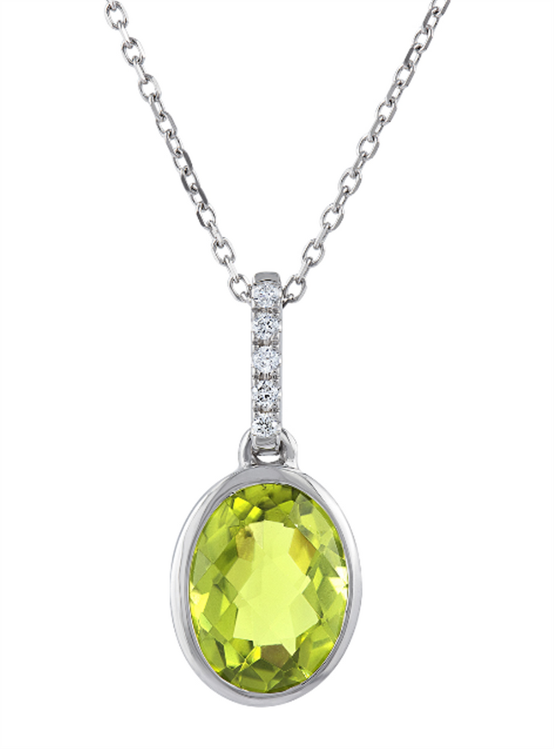 PeJay Creations 14K White Gold Peridot Pendant