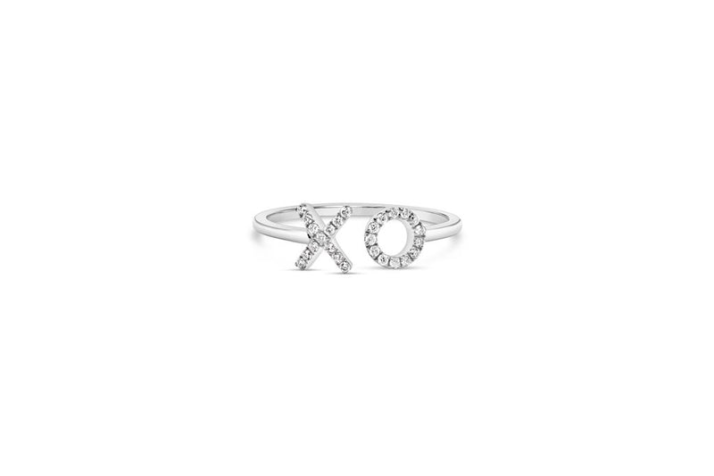 LaViano Fashion 14K White Gold Diamond XO Ring