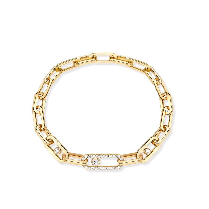 Messika 18K Yellow Gold and Diamond Move Link Bracelet