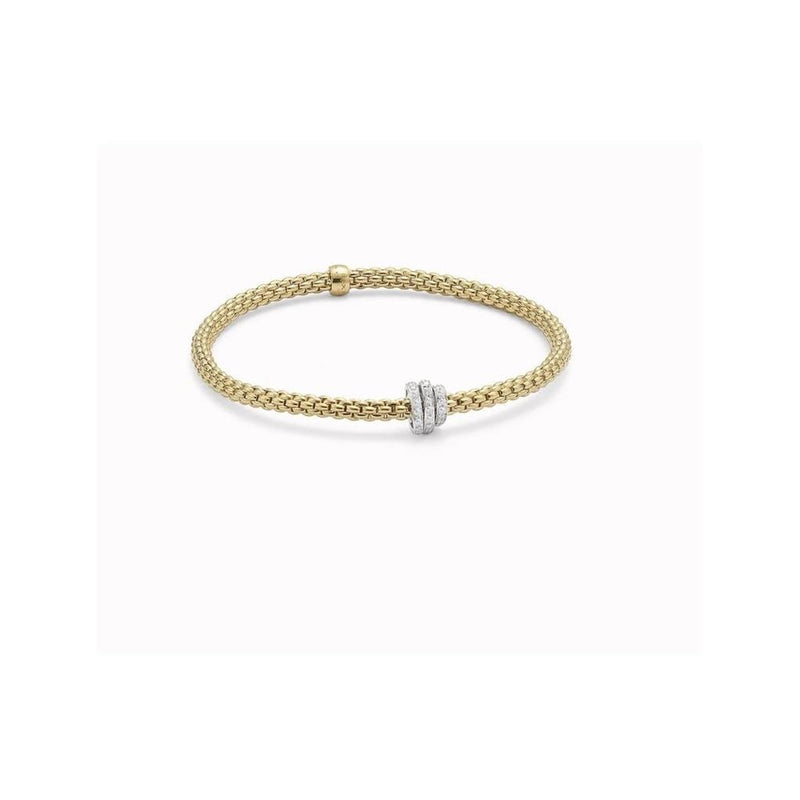 Fope Prima 18K Yellow Gold Diamond Flex'It Bracelet