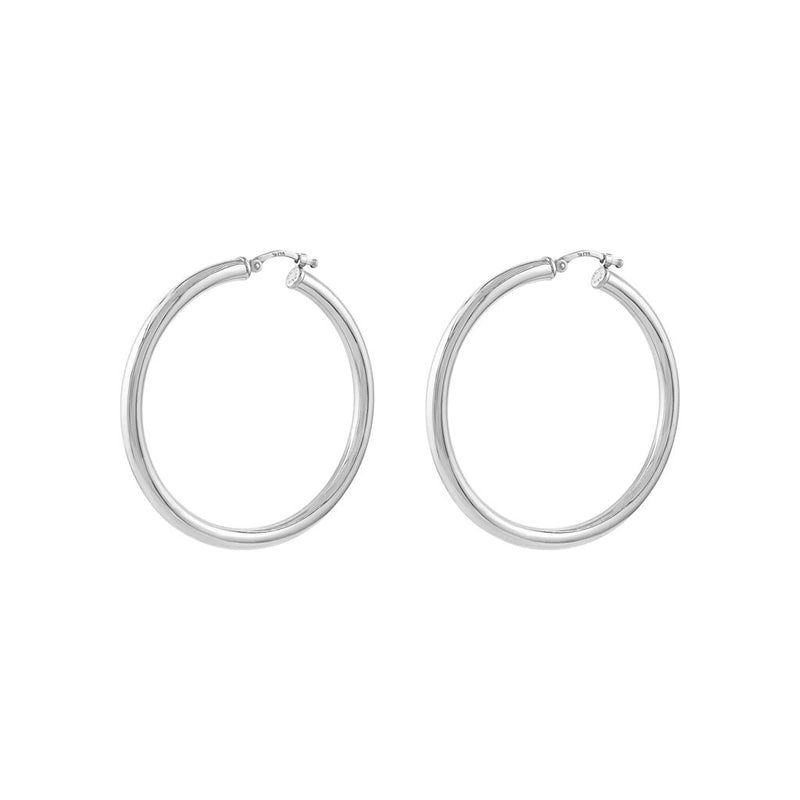 LaViano Fashion 14K White Gold Hoop Earrings