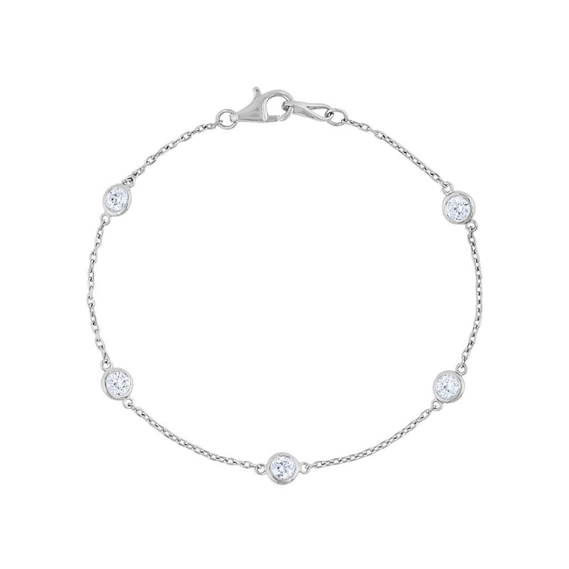 LaViano Fashion 14K White Gold Diamond Bracelet