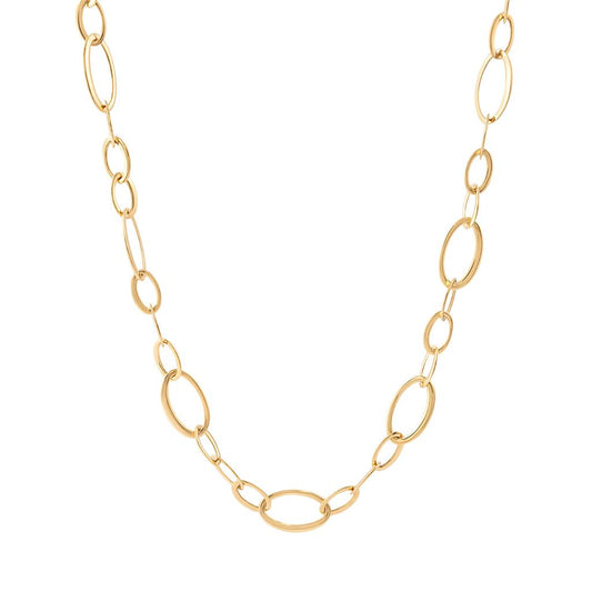 Laviano Fashion 18K Yellow Gold Open Link Necklace 31"