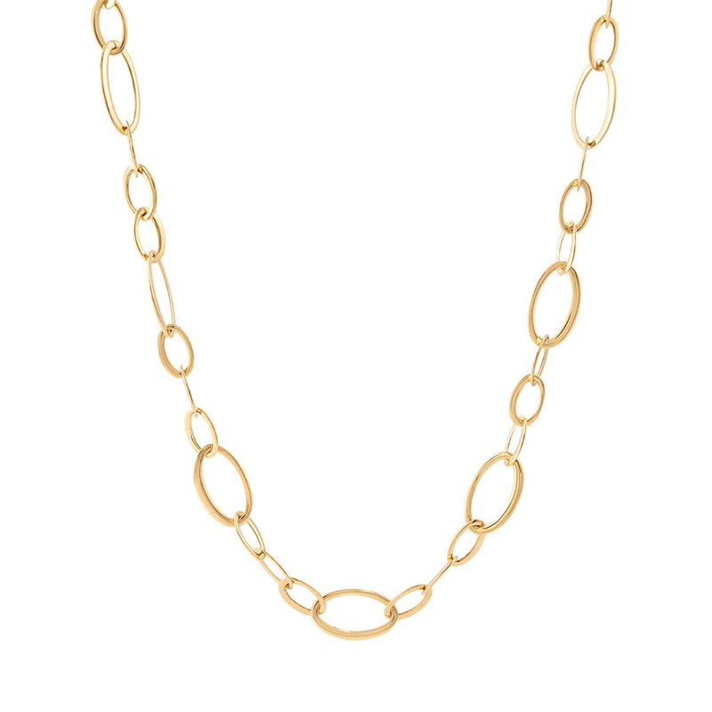 Laviano Fashion 18K Yellow Gold Open Link Necklace 31"