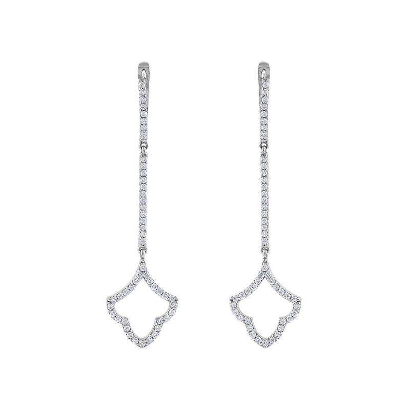 LaViano Fashion 14K White Gold Diamond Earrings Diamonds .60 Carats