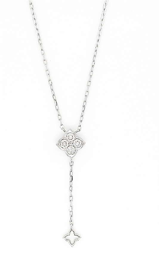 Frederic Sage 14K White Gold Diamond Drop Necklace