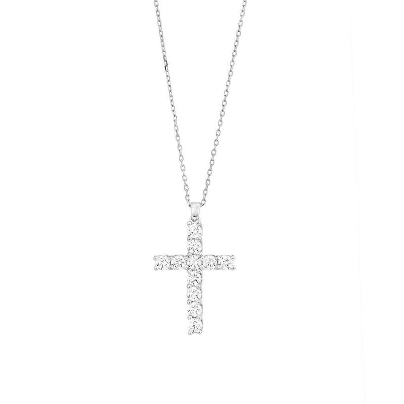 LaViano Fashion 14K White Gold Diamond Cross