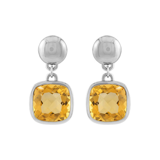 LaViano Fashion Sterling Silver Citrine Earrings