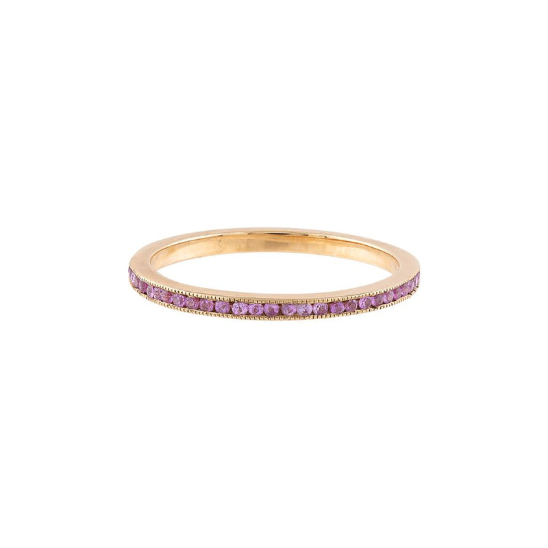 LaViano Fashion  18K Rose Gold Pink Sapphire Band