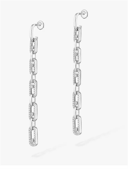 Messika 18K  White Gold Diamond Move Earrings Diamond 1.39 Carats