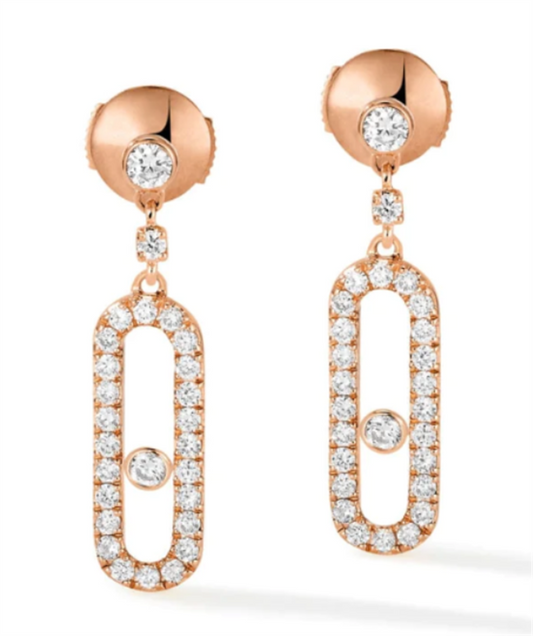 Messika 18K Rose Gold Diamond Move Uno Earrings