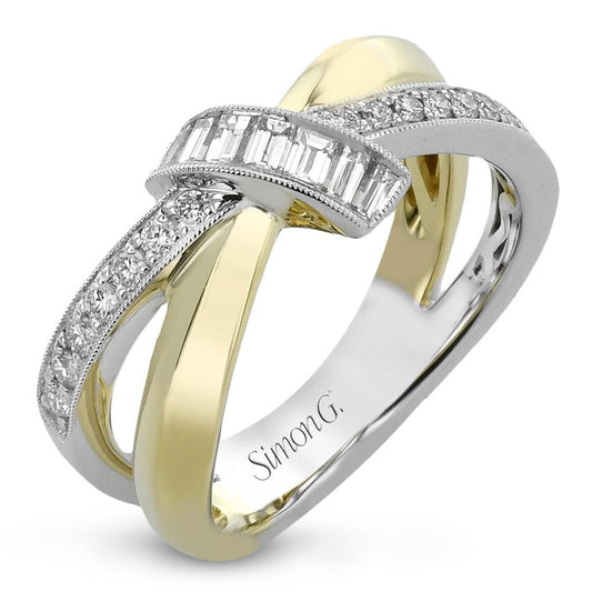 Simon G 14K Two Tone Diamond Ring Diamonds .46 Carats