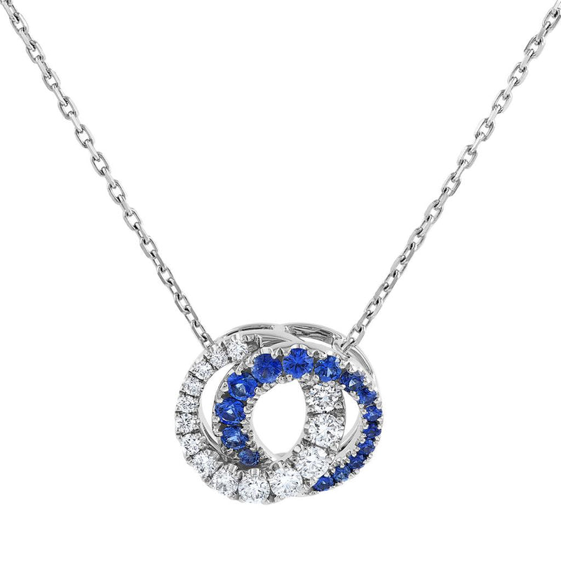 Frederic Sage 14K White Gold Sapphire and Diamond Necklace