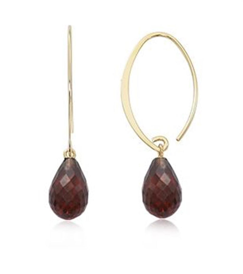 LaViano Fashion 14K Yellow Gold Garnet Earrings