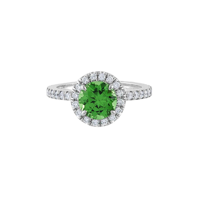 LaViano Fashion Platinum Tsavorite and DIamond Ring