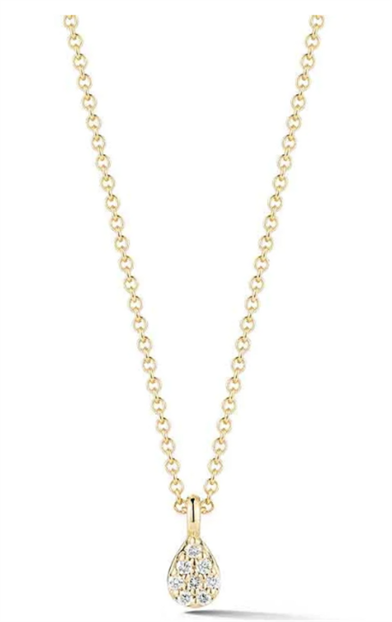 Barbela Design 14K Yellow Gold Diamond Teardrop Necklace
