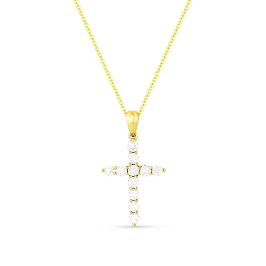 LaViano Fashion 14K Yellow Gold Diamond Cross