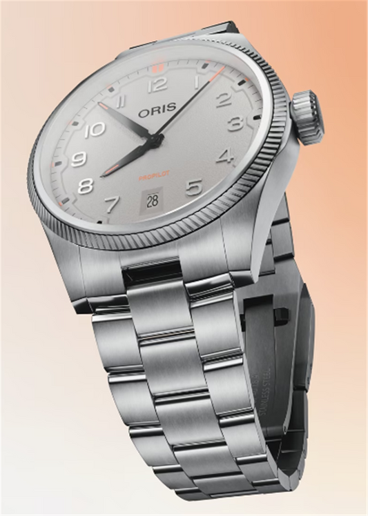 ORIS Pro Pilot Date 41mm Automatic Grey Dial on Steel Bracelet 01 733 7805 4163-07 8 20 04LC