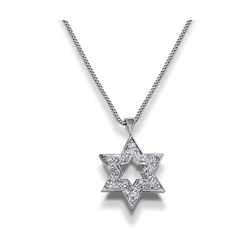 Pe Jay Creations 18K White Gold Diamond Star Pendant 36 Diamonds .24 Carats