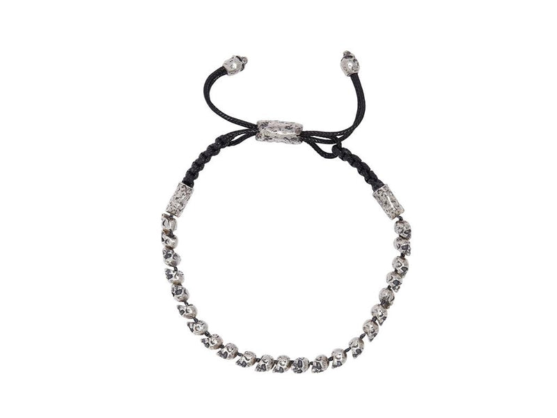 John Varvatos Sterling Silver Beaded Skull Bracelet