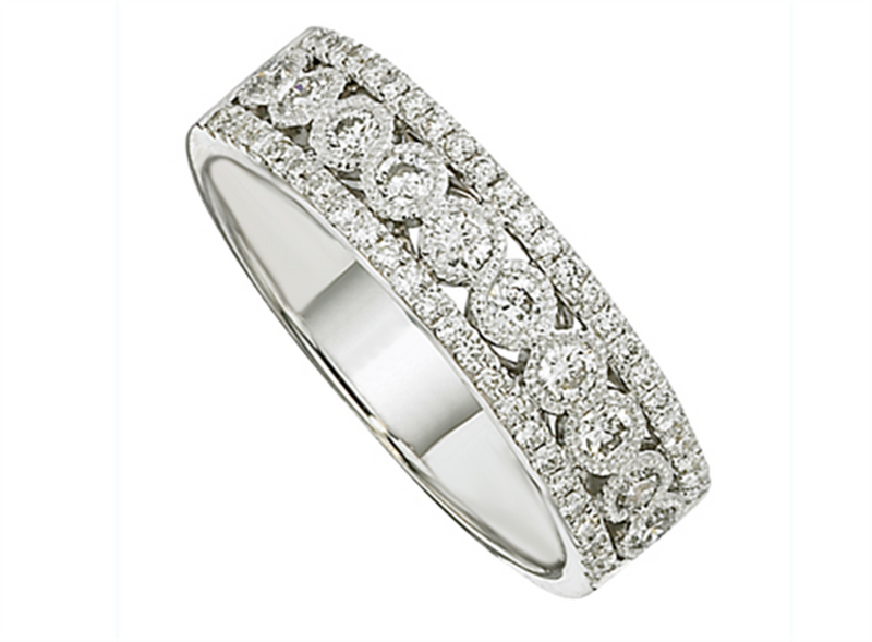 Pe Jay Creations 14K White Gold Diamond Band