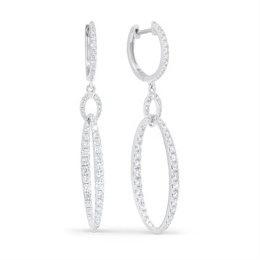 LaViano Fashion 14K White Gold Diamond Earrings