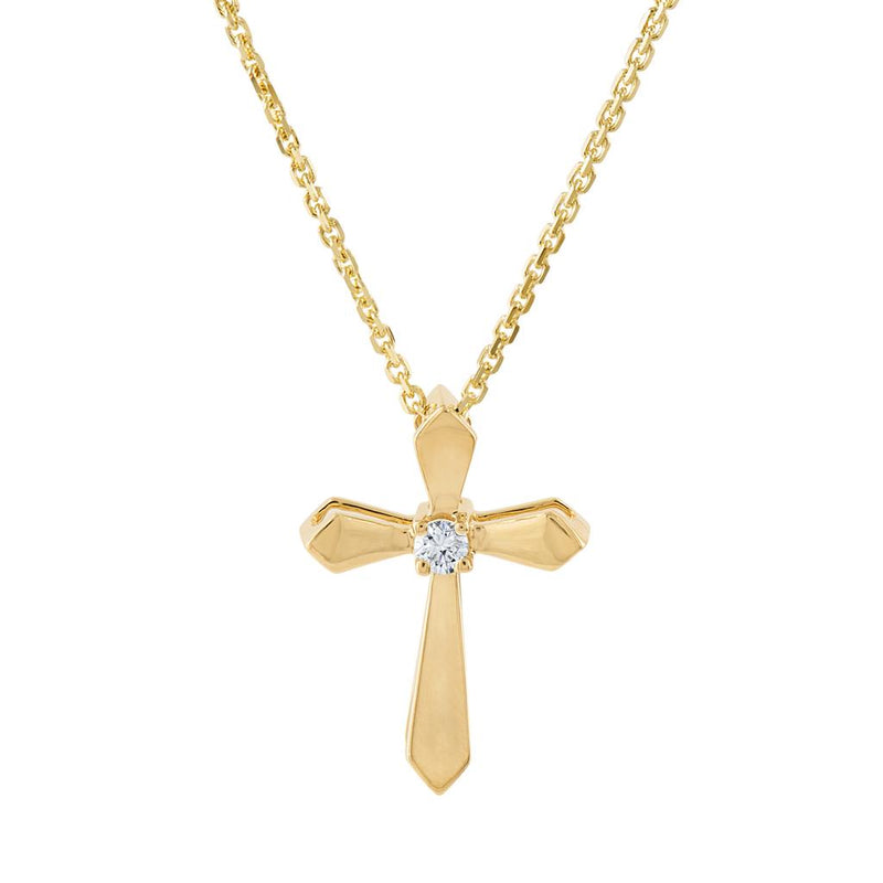 LaViano Fashion 14K Yellow Gold Diamond Cross Diamond .03 Carats