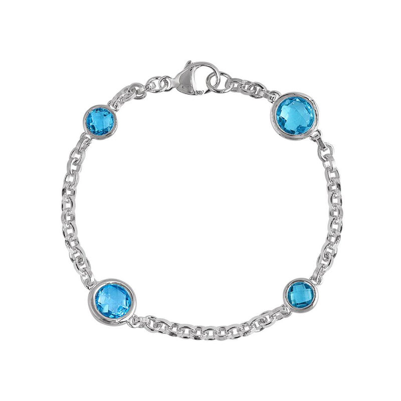 LaViano Fashion Sterling Silver and Blue Topaz Bracelet