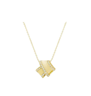Carelle 18K Yellow Gold Diamond Knot Necklace