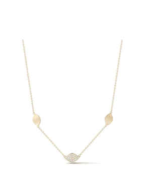 Carelle 18K Yellow Gold Disk Necklace with Diamonds