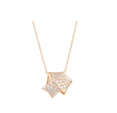 Carelle 18K Rose Gold Diamond Knot Necklace