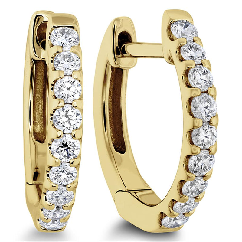 LaViano Fashion 18K Yellow Gold Petite Huggie Diamond Earrings