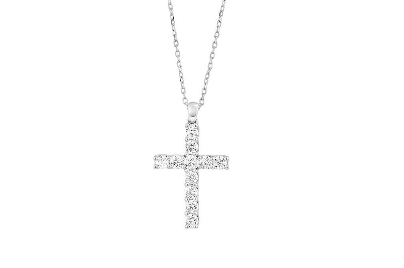 LaViano Fashion 14K White Gold Diamond Cross