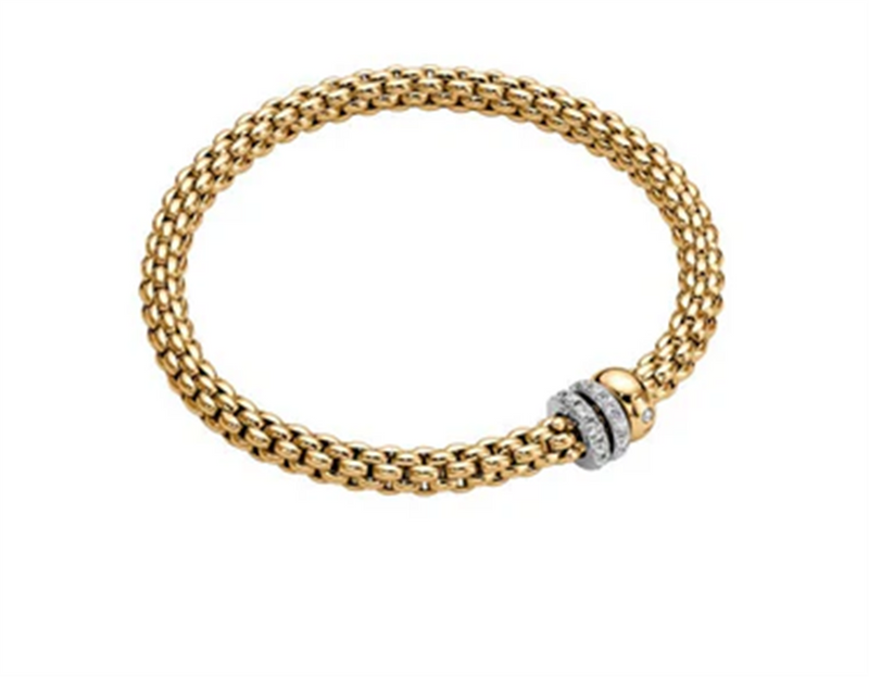 FOPE 18K Yellow Gold Diamond Rope Necklace