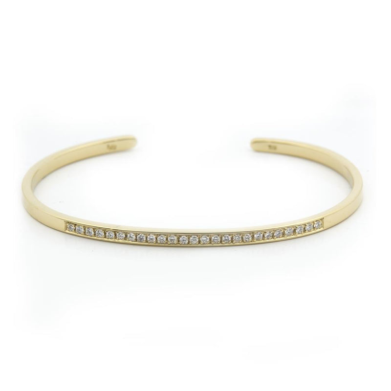 LaViano Fashion 14K Yellow Gold Diamond Cuff Bracelet