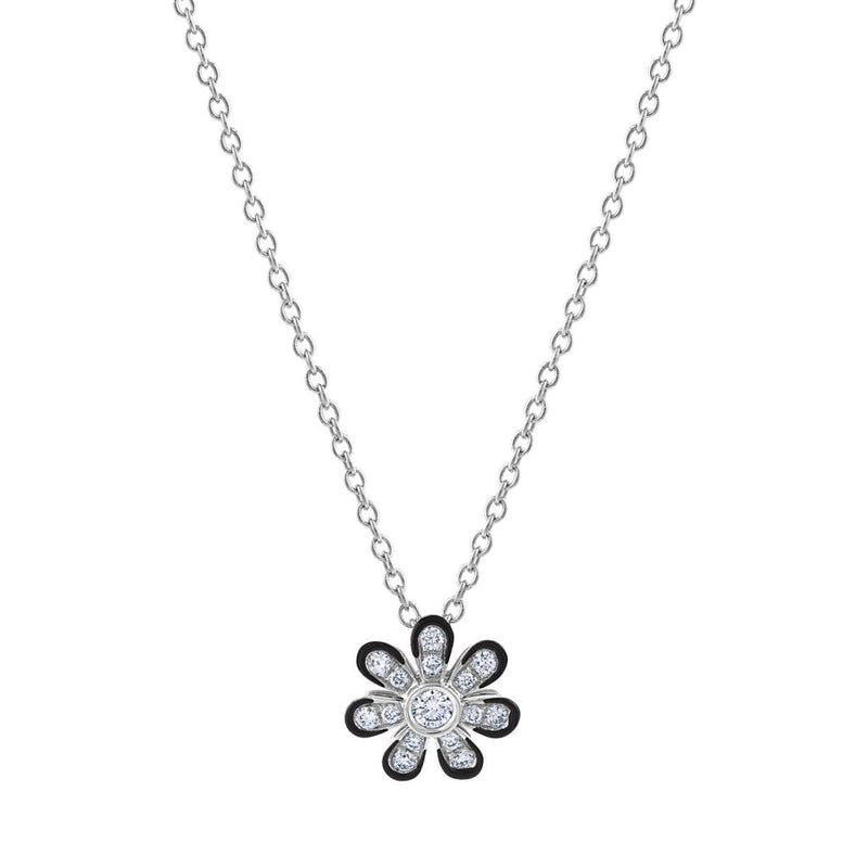 LaViano Fashion 18K White Gold Enamel and Diamond Pendant