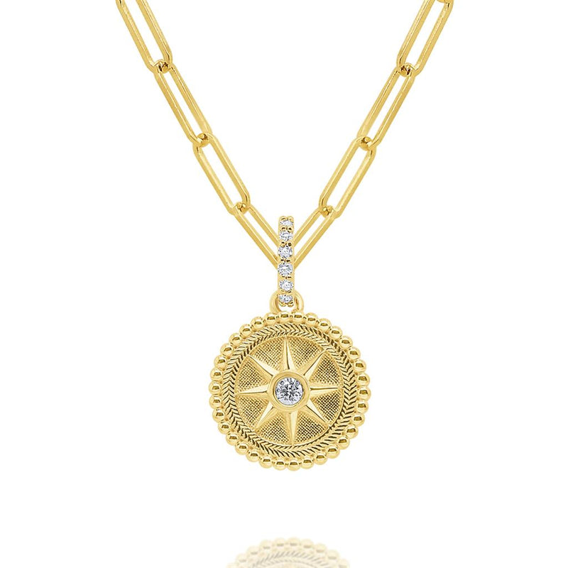 Kc Designs 14K Yellow Gold Diamond Compass Diamonds .12 Carats