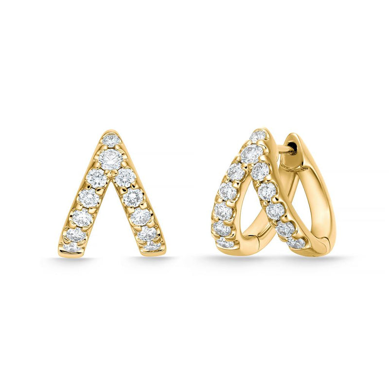 LaViano Fashion 18K Yellow Gold Diamond Earrings