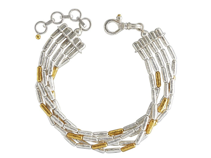 Gurhan Sterling Silver Layered with 24K Yellow Gold Vertigo Bracelet