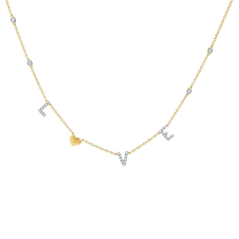 Tirisi 18K Yellow Gold and Diamond Love Necklace