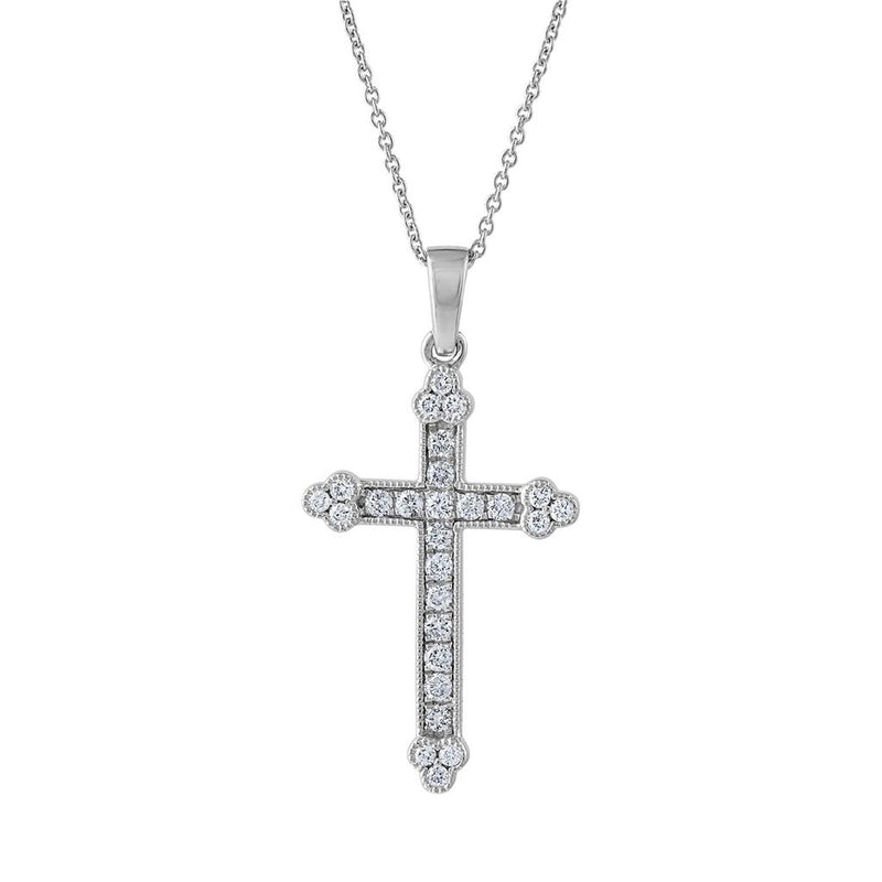 LaViano Fashion 14K White Gold Diamond Cross