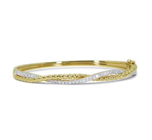 LaViano Fashion 14K Two Tone Diamond  Bracelet