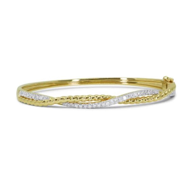 LaViano Fashion 14K Two Tone Diamond  Bracelet