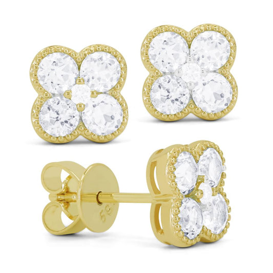 LaViano Fashion 14K Yellow Gold Diamond Earrings